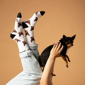 Personalisierte Socken mit einem Foto von einem Hund